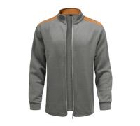 YOUTHUP Herren Strickjacke Regular Fit Leicht Trachtenjacke Zopfmuster Freizeit Herbst Hausjacke Cardigan, Grau, 3XL