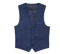 YOUTHUP Herren Weste Formell Slim Fit Anzugweste V-Ausschnitt Freizeit Gilet Herrenweste für Business Hochzeit, Blau, XL