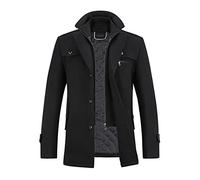 YOUTHUP Herren Wollmantel Dick Winter Regular Fit Kurzmantel Übergang