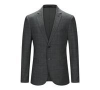 YOUTHUP Sakko Herren Kariert Sportlich Herrensakko Regular Fit Business Anzugjacke 2 Knöpfe Blazer,Grau-46 XXL