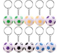 YouYuer Fußball Schlüsselanhänger, 10 Stück Fussball Fußball Anhänger Fußball Schlüsselanhänger für Jungen,Schulranzen Anhänger Junge,Fußballer Fußball Geschenk,Fußballsachen Fußballzubehör