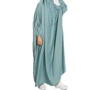 YOVALO Frauen Elegant Muslim Hijab Kleidung Islam Dubai Abaya Gebetskleid Einfarbig Lose Einteilige Gebetskleid Volle Abdeckung Muslimische Mode Fledermausärmel Jilbab Hijab Robe Frauen Kleid