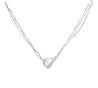 yovont Attraktivität Magnet Liebe Anhänger Halskette, Dreischichtige Kette Metall Wind Halskette, Herz Anhänger Halsketten (Style-A)