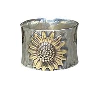 Yowablo 18k Vintage Damen Ring Zwei Geschenk graviert Verlobungsring Ton Sonnenblume Ringe Ringe Für Gürtel