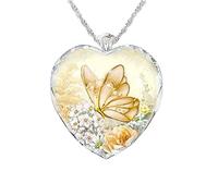 Yowablo Allgleiches Kettenherzförmiger Kristallschmucksache-weibliche Halsketten-Anhänger Ketten Entfetter