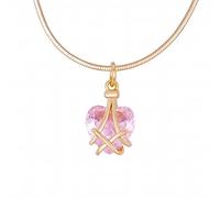 Yowablo Anh鋘ger Halskette Diamantschliff K黱stlicher Kristall Geburt Pfirsich Herz Stahl Halskette Frau Ketten Aus