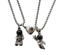 Yowablo Anziehende Astronaut Magnet Paar Anhanger Frauen Paar Astronaut Manner Halskette Halsketten & Anhanger Ketten Mit Magnetverschluss