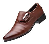 Yowablo Atmungsaktive Bequeme Business-Slip-on-Freizeit-Lederschuhe im Modestil für Herren Herren Schuhe Ohne Schnürsenkel Schwarz