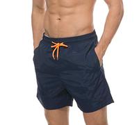 Yowablo Badehose Herren Badeshorts Schwimmhose Boardshorts Tunnelzug mit Taschen (L,1Marine)