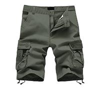Yowablo Cargo Shorts Bermuda Kurze Hose Vintage Herren Herren Cargo Shorts Baumwolle Bermuda Vintage Casual Kurz Hose (7XL,7grün)