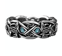 Yowablo Creative Retro Wolf Men's Ring Line European and American Trend Punk Herren Ringe