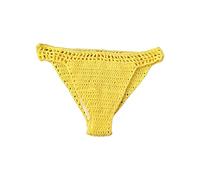 Yowablo Damen-Sommer-handgemachte gehäkelte sexy Bikini-Shorts einfarbige mit Gürtel gefütterte gestrickte Badehose Brand Shorts (S,Gelb)