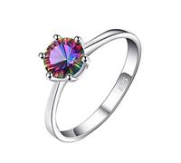 Yowablo Fashion Exquisite Vintage Bunter Solitaire-Ring für Frauen-Verlobungsring-Schmuck-Geschenke Partner Ringe Für Schwarz