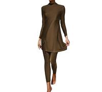 Yowablo Frauen Sommer Burkini Muslimische Bademode Weibliche Zweiteiler Badeanzug Langarm Strand Badeanzug Mit Falten Bikini Umstandsmode Damen