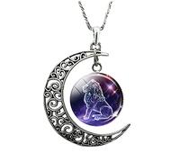Yowablo Halskette 12 Girls For Mom For Women Present Constellation Her Moon Gifts Halsketten Anh鋘ger Herren Ketten Edelstahl (b-E)