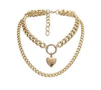 Yowablo Halskette Gold Weltkugel Kette AnhäNger KettenläNge Goldkette Ankerkette Sterling Silber Herz KöNigskette Schlangenkette Silberkette (Gold)