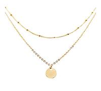 Yowablo Halskette Gold Weltkugel Kette Anh銷ger Kettenl銷ge Goldkette Ankerkette Sterling Silber Herz K鯪igskette Schlangenkette Silberkette (Gold)