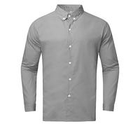 Yowablo Hemd Sommer-Strandhemd mit und Langen Ärmeln für Herren Kleidung Herren (Grey, L)