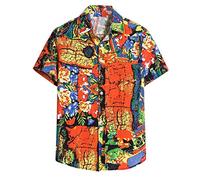 Yowablo Herren Kurzarm Shirt Einfarbig Freizeithemd Casual Hemden Leichte Atmungsaktives Bequem Leinen Sommerhemden Loose Fit (XL,9Gelb)