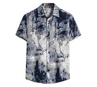 Yowablo Herren Kurzarm Shirt Einfarbig Freizeithemd Casual Hemden Leichte Atmungsaktives Bequem Leinen Sommerhemden Loose Fit (5XL,6Weiß)