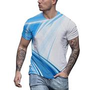 Yowablo Herren Poloshirt Polohemd Stehkragenshirt Kurzarmshirt Funktionsshirt Sportshirt Fitness Shirt Tee T-Shirt Sporthemd Trainingsshirt Sportswear T-Shirt (XXL,6Blau)