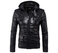 Yowablo Kapuzenpullover Herren Strickjacken Jacke Herren Steppjacke Herren Lederjacke Daunenjacke Fleecejacke Jeansjacke Blazer Sweatjacke Übergangsjacke Mäntel Wintermantel (3XL,2- Schwarz)