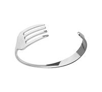 Yowablo Kreatives Edelstahl-Gabel-Armband-Geschenk-Paar C-Typ-offenes Armband Armkette Mit Perlen