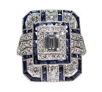 Yowablo Luxus voller Birnenform Ring Schmuck Geburtstag Vorschlag Braut Verlobungsfeier Ring Ringe Paar