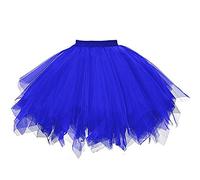 Yowablo Mini Tanzrock Tutu Puffy Ballett Tutu Kurz Ballett Tanzrock Grüner Tüllrock Ballettrock Pettiskirt Rock (M,3- Blau)