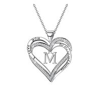 Yowablo Mode 26 Schlüsselbein-Buchstaben-Halsketten-Buchstaben-Ketten-Frauen-Herz-Liebes-Hals Ketten Schwarz