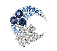 Yowablo Mode-Trend-Legierungs-niedliche Brouch Pins Brosche Stern-Mond-Brosche Brosche Eule Silber