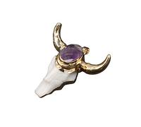 Yowablo Naturstein Anhänger Charms Kristallstein Anhänger Kuhknochen Edelstein Quarz Charms für Armband Halskette Schmuckherstellung Broschen Display