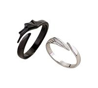 Yowablo Paar passende Ringe Mann Frau individuell verstellbar Sonne Mond Ring Set Engel Teufel Drache offene Ringe Paar passende Versprechen Ringe Freund Freundin Geschenke Mens Rings