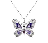 Yowablo Persönlichkeits-Weinlese-mehrfarbige Schmetterlings-Halskette für Frauen-Schmuck-Geschenke Ketten Schmuck