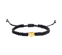 Yowablo Personalisiertes mit 26 Initialen, 18 Karat vergoldet, Buchstabe, gewebtes, zierliches Herz-Charm-, gewebtes M鋘ner, Frauen, M鋎chen Stoffarmband Kinder