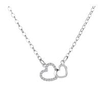 Yowablo Pfirsichkette Temperament Tag Halskette Anh鋘ger Schl黶selbein Herz Valentinstag Doppeltes Geschenk Halsketten & Anh鋘ger Ketten Oberteil