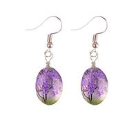 Yowablo Real Flower Tree Time Gem Handmade Baby's Breath Ohrringe Lace Flower Ohrringe Birthday Party Carnival Party Dating Eternal Flower Handmade Ohrringe Sweet Ohrringe Ohrringe Hänger