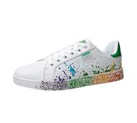 Yowablo Schuhe Turnschuhe Frauen männer Mode Paar Bunte weiße Schuhe Herren Sport Bord (37 EU,Grün)