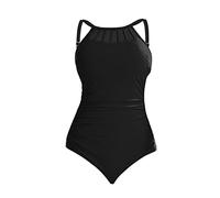 Yowablo Sexy Badeanzug für Damen, einfarbig, der den Bauch bedeckt und schlank Macht, Badeanzug mit Netznähten, großer Bikini Badeanzug Hochgeschlossen