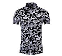 Yowablo Shirt Tops Herren Freizeit Digital Print Stitching T-Shirt Bluse (4XL,6Schwarz)