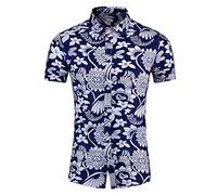 Yowablo Shirt Tops Herren Freizeit Digital Print Stitching T-Shirt Bluse (6XL,6Blau)