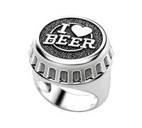 Yowablo Silberner kreativer Bierflaschenverschluss-Ring-Schmuck-Geburtstags-Vorschlags-Braut-Verlobungs-Ring Ringe Für Leder