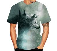 Yowablo T-Shirt Herren 3D Flood Printed Kurzarm Top Bluse (XL,4Grau)