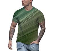 Yowablo t-Shirt Herren Rundhals Sommer Tie-Dye Digitaldruck 3D Kurzarm T-Shirt