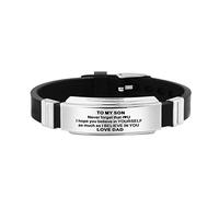 Yowablo To My Son Edelstahl-Silikon-Silikon-Armband Banding-Armband Herren- und Damenarmband Bunte Armbänder Damen
