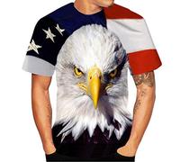 Yowablo Tshirt Herren 3D Druck Hemd Männer Lässige Kurzarm T-Shirts Round Hals Hemden Tops