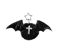 YPBEW Einzigartiger Schlüsselanhänger Fledermaus Design mit weichem Anhänger und Metallflügel, ideal für Gothic Mädchen, die Vintage Stile lieben, süßer und cooler Schlüsselanhänger