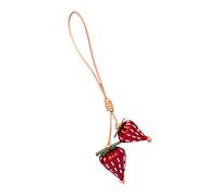YPBEW Kunstvoller Leder Erdbeer Schlüsselanhänger, aus hochwertigem Rindsleder, Taschen Hängeornament für Schlüssel, Taschen, Rucksäcke, individueller Schlüsselanhänger