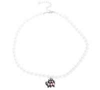 YPBEW Schlüsselbeinkette mit Kunstperlen für Damen, verstellbare Länge, Choker-Schmuck, Herz/Kreuz/Katzen-Anhänger, Halskette, Liebessymbol-Anhänger, One Size, Wie beschrieben, Wie beschrieben