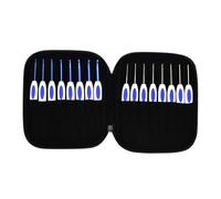 YPBEW Stricknadel-Set aus Aluminium, Häkelnadel-Set für Anfänger und Erwachsene, mit ergonomischem Griff, Stricknadel-Sets für Anfänger und Erwachsene, 16-teilig